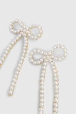 KarenMillen Boucles d'Oreilles Nœud Perle< Boucles D'Oreilles