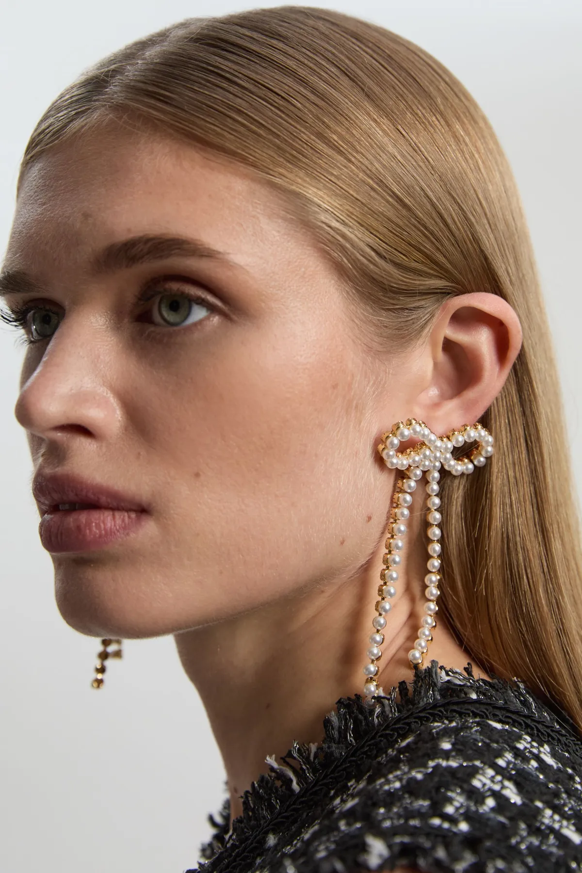 KarenMillen Boucles d'Oreilles Nœud Perle< Boucles D'Oreilles