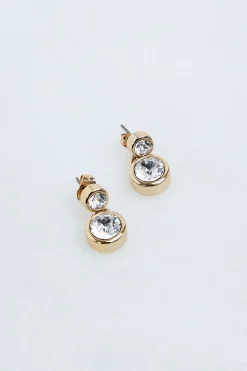 KarenMillen Boucles d'oreilles pendantes solitaires en cristal européen, plaquées or 14kt et faites à la main< Boucles D'Oreilles