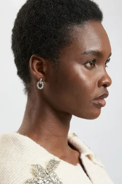 Boucles D'oreilles Pendantes À Maillons Ornés De Cristaux
