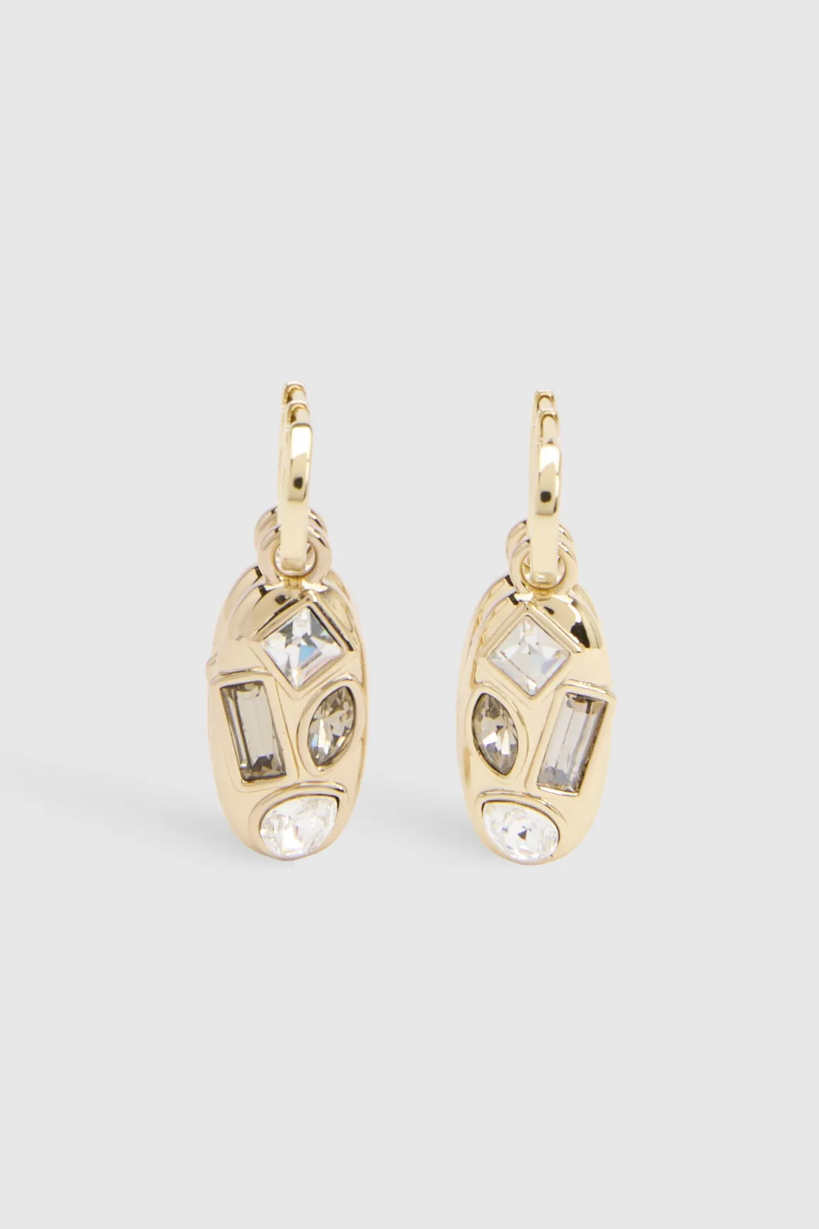 Boucles D'oreilles Pendantes Galets De Cristal