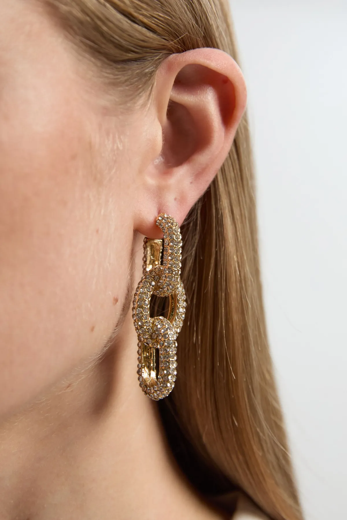 KarenMillen Boucles D'oreilles Pendantes À Maillons De Chaîne Ornées De Cristaux< Boucles D'Oreilles