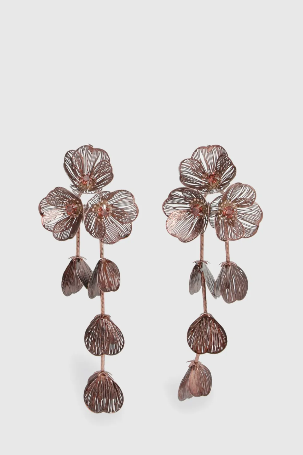 Boucles d'Oreilles Pendantes Fleur Texturées