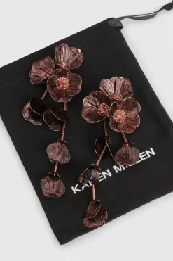 Boucles d'Oreilles Pendantes Fleur Texturées