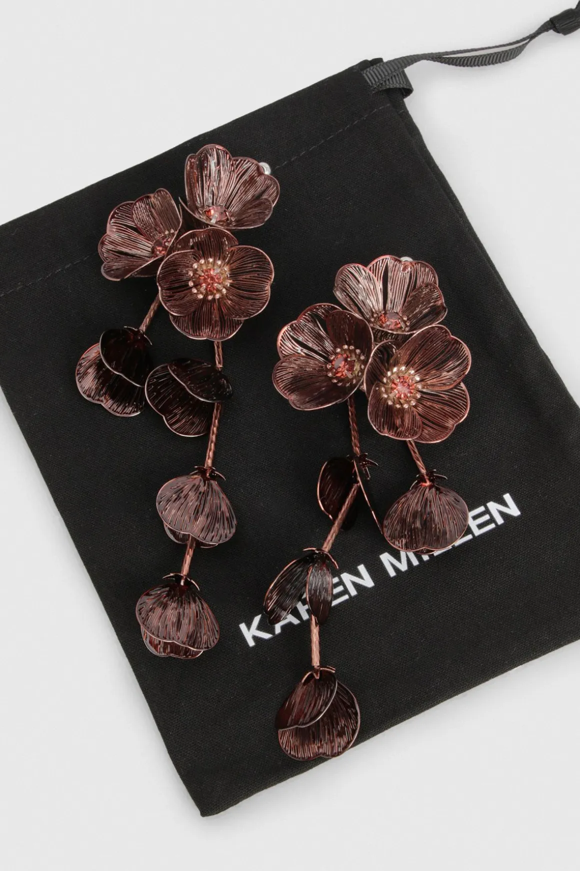 Boucles d'Oreilles Pendantes Fleur Texturées