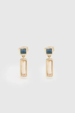 KarenMillen Boucles D'oreilles Pendantes À Cristaux Baguette< Boucles D'Oreilles