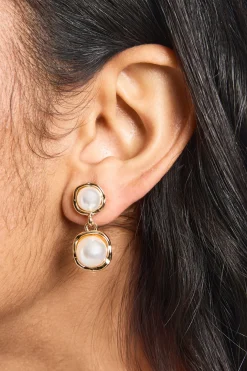 Boucles d'oreilles pendantes Double Perle
