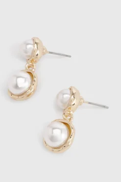 Boucles d'oreilles pendantes Double Perle