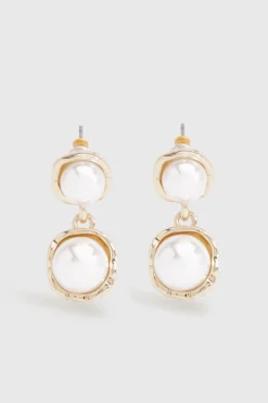Boucles d'oreilles pendantes Double Perle