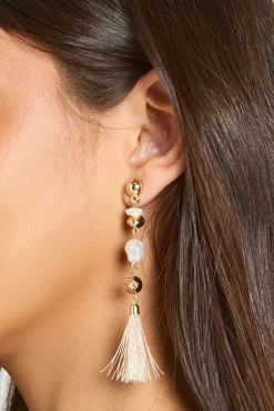 Boucles D'oreilles À Pompons Perlés
