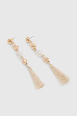 Boucles D'oreilles À Pompons Perlés