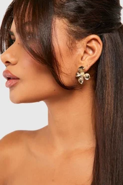 Boucles D'oreilles Synthétiqueces Fleur Polie