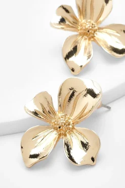 Boucles D'oreilles Synthétiqueces Fleur Polie