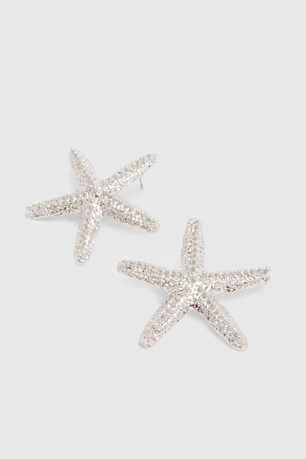 Boucles D'oreilles Étoile De Mer Argentées Imposantes