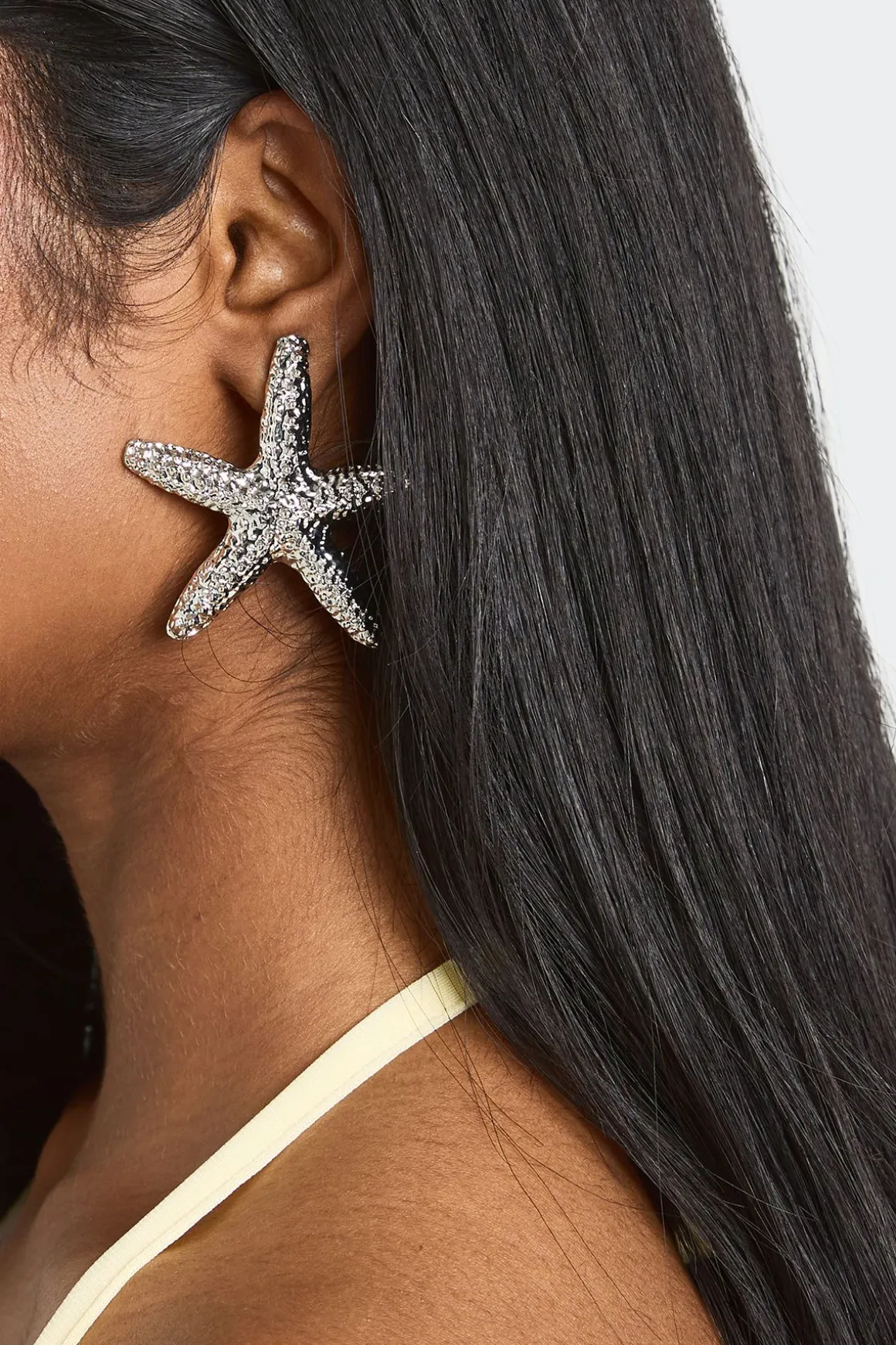 Boucles D'oreilles Étoile De Mer Argentées Imposantes