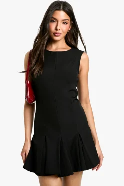 Box Pleat Tailored Mini Dress