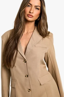 Boxy Button Down Blazer Dress