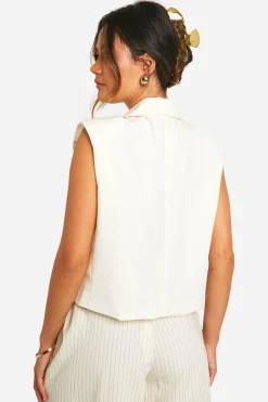 boohoo Boxy Cropped Longline Waistcoat<Femme Tailleurs|Vestes & Manteaux