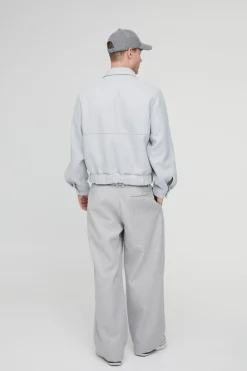Boxy Melton Harrington Jacket