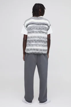 boohooMAN Boxy Ombre Stripe Knitted Tank<Homme Maille|Mailles