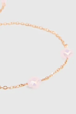 Bracelet À Breloques Trèfle Rose Dispersées