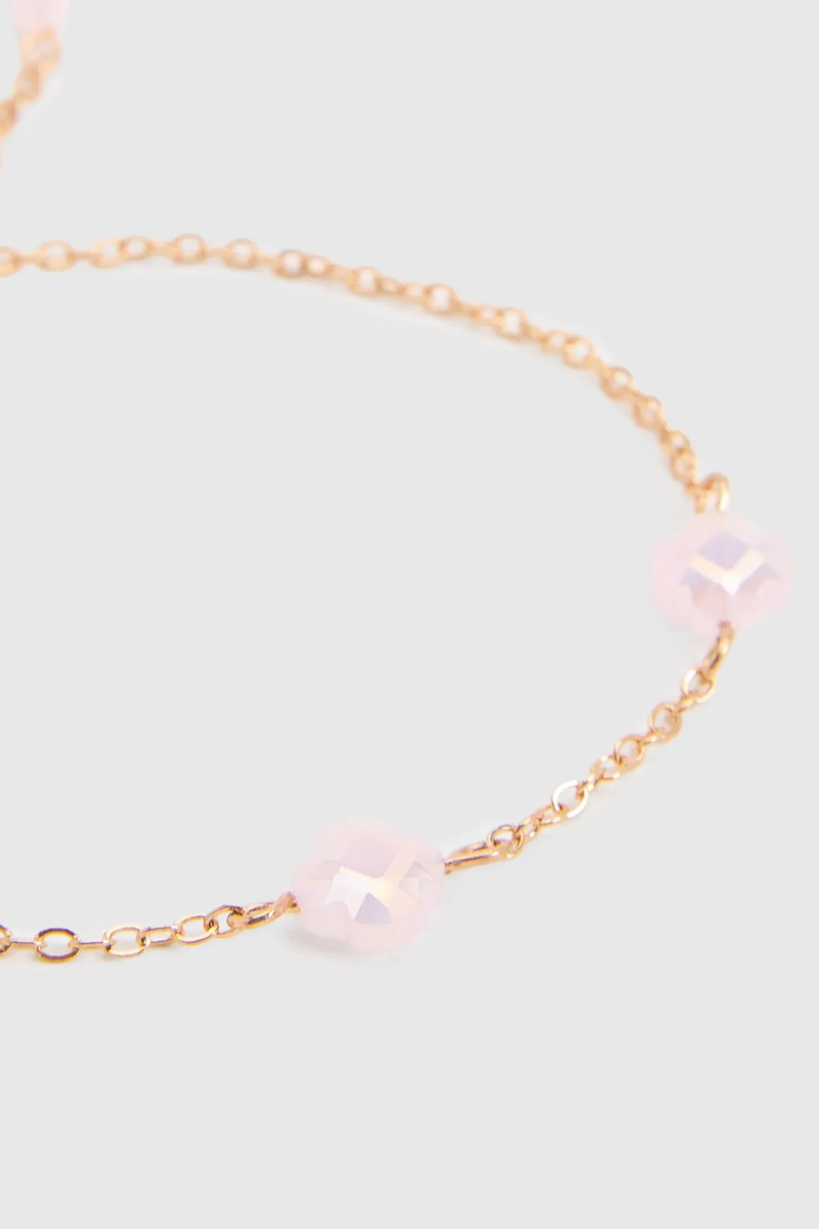 Bracelet À Breloques Trèfle Rose Dispersées