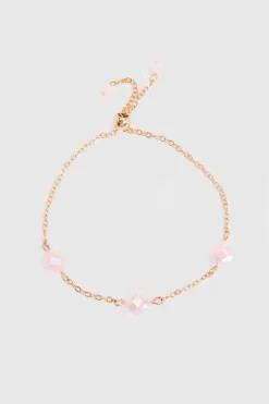 Bracelet À Breloques Trèfle Rose Dispersées