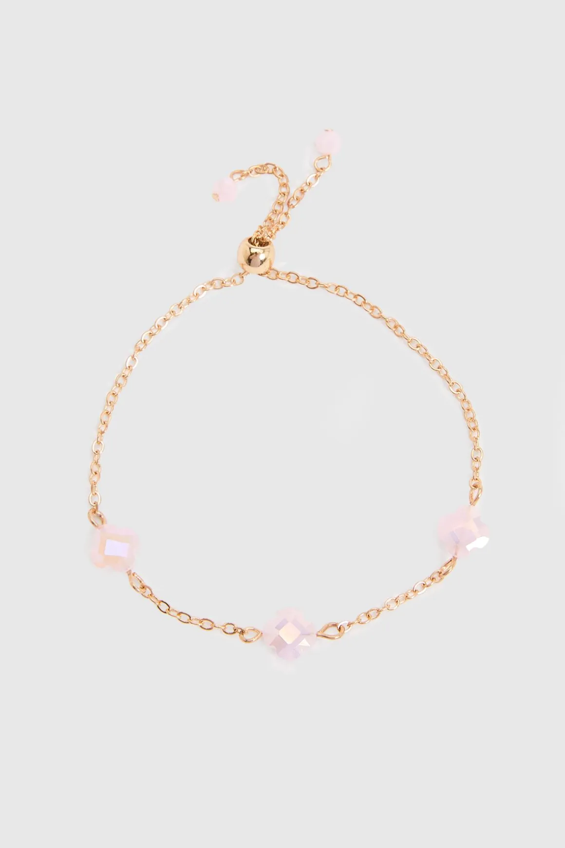 Bracelet À Breloques Trèfle Rose Dispersées