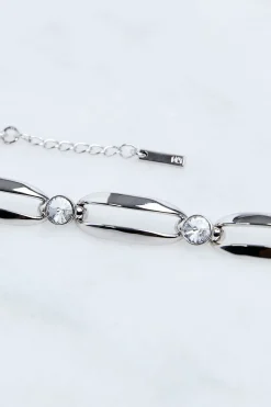 Bracelet Chaîne Ellipse en Cristal Européen Sertis à la Main