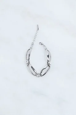 Bracelet Chaîne Ellipse en Cristal Européen Sertis à la Main