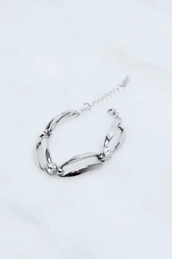 Bracelet Chaîne Ellipse en Cristal Européen Sertis à la Main