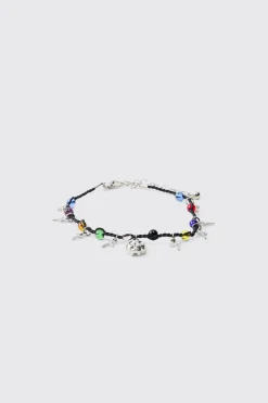 boohooMAN Bracelet Croix Gemme et Tête de Mort avec s Fantaisie<Homme Bijoux Et Montres