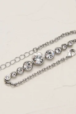 KarenMillen Bracelet Crystal Flow en ton argent< Bracelets