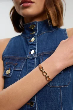 Bracelet en Cuir à Maillons de Chaîne