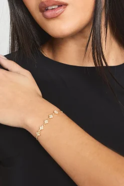 Bracelet à Fermoir Basculant Trèfle Orné