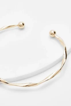 Bracelet manchette fondu torsadé