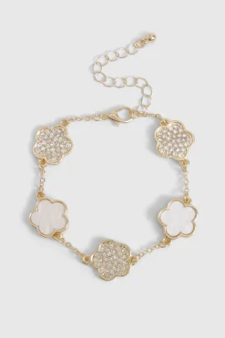 Bracelet Orné de Détails Floraux en Émail