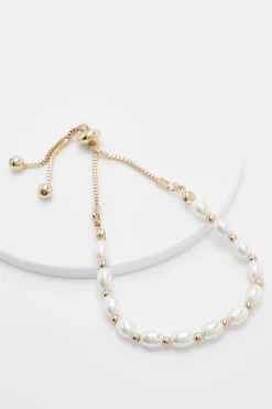 Bracelet à perles et or avec fermoir