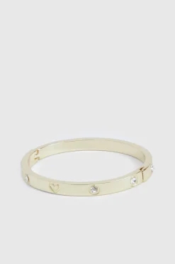 Bracelet rigide embossé de cœur