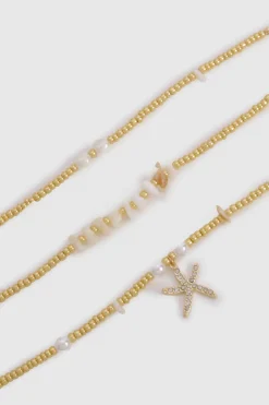 Bracelets Starfish & Pearl 3 pièces