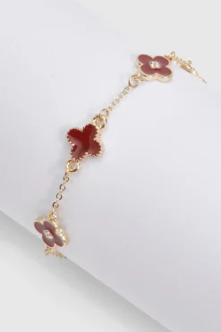 boohoo Bracelet à trèfles multiples bourgogne< Bracelets|Looks Bordeaux