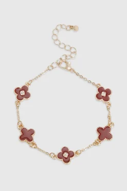 boohoo Bracelet à trèfles multiples bourgogne< Bracelets|Looks Bordeaux