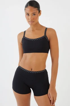 DSGN Studio Brassière De Sport Sculptante À Pois Superposée<Femme Pois|Vêtements De Sport