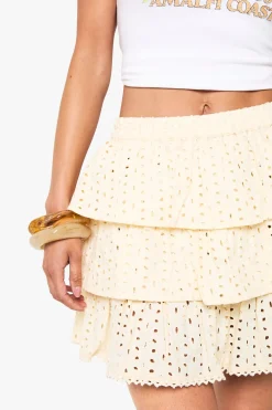 Broderie Ruffle Mini Skirt