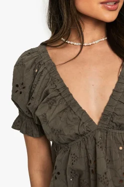 boohoo Broderie Smock Top<Femme Tops