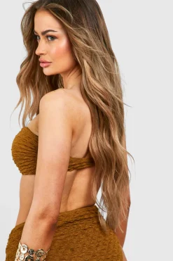 Bubble Texture O-ring Bandeau Bikini Top