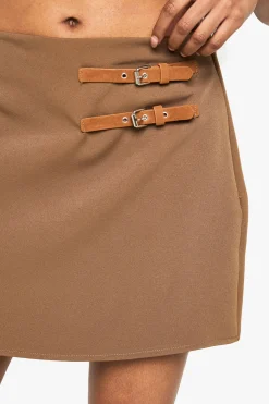 Buckle Detail Tailored Mini Skirt
