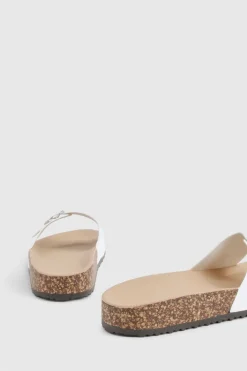 boohoo Buckle Footbed Slider< Sandales