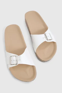 boohoo Buckle Footbed Slider< Sandales