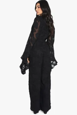 boohoo Burnout Floral Combinaison à Manches Larges<Femme Combinaisons Et Combishorts